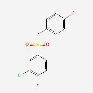 molecular formula C13H9ClF2O2S B8276988 2-Chloro-1-fluoro-4-[(4-fluorobenzyl)sulfonyl]benzene 