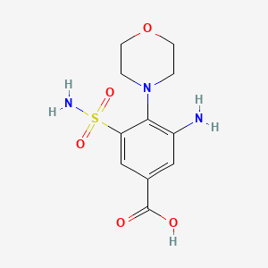 molecular formula C11H15N3O5S B8277033 3-Amino-4-morpholino-5-sulphamyl-benzoic acid 
