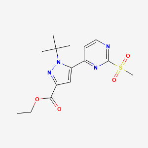 ethyl 1-tert-butyl-5-[2-(methylsulfonyl)pyrimidin-4-yl]-1H-pyrazole-3-carboxylate