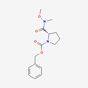 molecular formula C15H20N2O4 B8277063 BENZYL (2S)-2-[METHOXY(METHYL)CARBAMOYL]PYRROLIDINE-1-CARBOXYLATE 