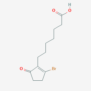 molecular formula C12H17BrO3 B8277093 7-(2-Bromo-5-oxo-1-cyclopentenyl) heptanoic acid 