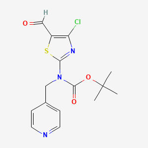 molecular formula C15H16ClN3O3S B8277094 (4-Chloro-5-formyl-thiazol-2-yl)-pyridin-4-ylmethyl-carbamic acid tert-butyl ester 