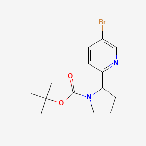 molecular formula C14H19BrN2O2 B8277114 2-(5-Bromo-pyridin-2-yl)-pyrrolidine-1-carboxylic acid tert-butyl ester 