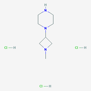 molecular formula C8H20Cl3N3 B8277152 1-(1-Methylazetidin-3-yl)piperazine trihydrochloride 