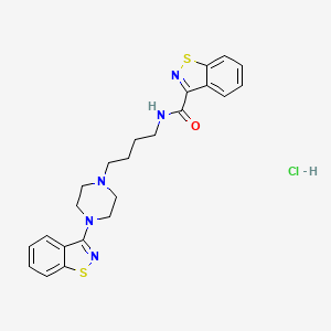 1,2-Benzisothiazole-3-carboxamide, N-(4-(4-(1,2-benzisothiazol-3-yl)-1-piperazinyl)butyl)-, hydrochloride, hydrate (2:2:1)