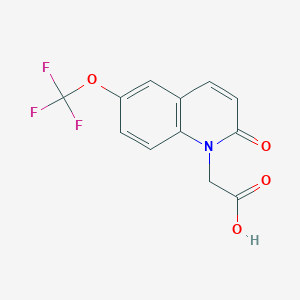 molecular formula C12H8F3NO4 B8277381 2-(2-oxo-6-(trifluoromethoxy)quinolin-1(2H)-yl)acetic acid 