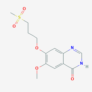 molecular formula C13H16N2O5S B8277704 6-Methoxy-7-(3-methylsulphonylpropoxy)-3,4-dihydroquinazolin-4-one 