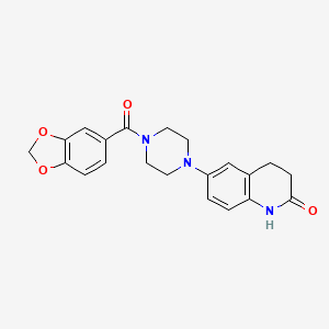 6-[4-(3,4-Methylenedioxybenzoyl)-1-piperazinyl]-3,4-dihydrocarbostyril