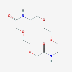 molecular formula C12H22N2O6 B8277756 5,12-Dioxo-1,7,10,16-tetraoxa-4,13-diazacyclooctadecane 