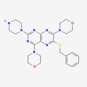 6-Benzylthio-4,7-dimorpholino-2-piperazino-pteridine