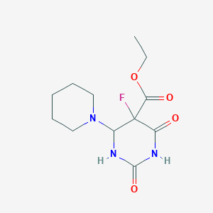 Ethyl 5-fluoro-6-piperidino-1,2,3,4,5,6-hexahydro-2,4-dioxopyrimidine-5-carboxylate