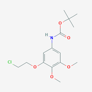 molecular formula C15H22ClNO5 B8278124 Tert-butyl 3-(2-chloroethoxy)-4,5-dimethoxyphenylcarbamate 