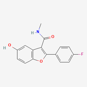 molecular formula C16H12FNO3 B8278125 2-(4-Fluorophenyl)-5-hydroxy-N-methylbenzofuran-3-carboxamide 