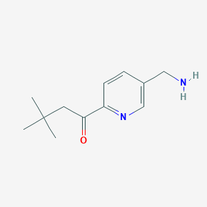 molecular formula C12H18N2O B8278143 5-Aminomethyl-2-(3,3-dimethyl-butyryl)-pyridine CAS No. 864266-32-0