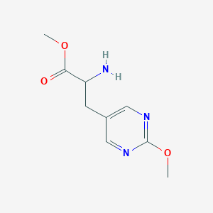 molecular formula C9H13N3O3 B8278150 2-Amino-3-(2-methoxy-pyrimidin-5-yl)-propionic acid methyl ester 