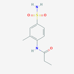 molecular formula C10H14N2O3S B8278159 2-methyl-N-(2-methyl-4-sulfamoyl-phenyl)-acetamide 