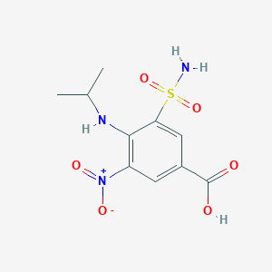 molecular formula C10H13N3O6S B8278203 4-Isopropylamino-3-nitro-5-sulphamyl-benzoic acid 