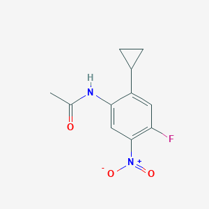 molecular formula C11H11FN2O3 B8278231 N-(2-cyclopropyl-4-fluoro-5-nitrophenyl)acetamide 