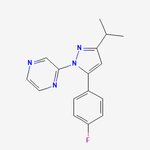 2-[5-(4-Fluorophenyl)-3-isopropyl-1H-pyrazol-1-YL]pyrazine