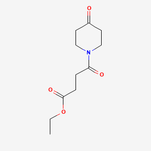 molecular formula C11H17NO4 B8278355 1-[3-(Ethoxycarbonyl)propionyl]-4-piperidone 