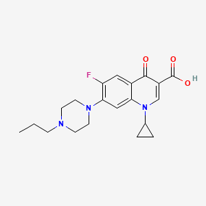 molecular formula C20H24FN3O3 B8278380 1-Cyclopropyl-6-fluoro-4-oxo-7-(4-propylpiperazin-1-yl)quinoline-3-carboxylic acid 