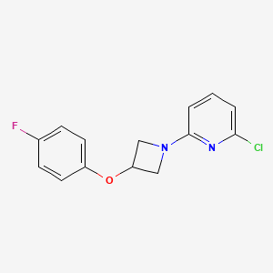 molecular formula C14H12ClFN2O B8278397 2-Chloro-6-(3-(4-fluorophenoxy)azetidin-1-yl)pyridine 