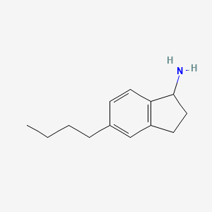 molecular formula C13H19N B8278457 5-n-Butylindan-1-ylamine 