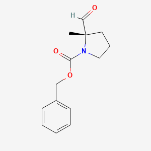molecular formula C14H17NO3 B8278625 Benzyl (S)-2-formyl-2-methylpyrrolidine-1-carboxylate 