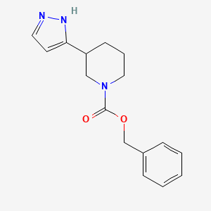 molecular formula C16H19N3O2 B8278785 Benzyl3-(1H-pyrazol-3-yl)piperidine-1-carboxylate 