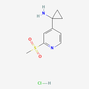 molecular formula C9H13ClN2O2S B8278850 1-(2-Methanesulfonylpyridin-4-yl)cyclopropan-1-amine hydrochloride 