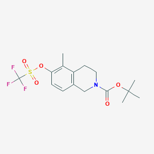 molecular formula C16H20F3NO5S B8278965 tert-butyl 5-methyl-6-(((trifluoromethyl)sulfonyl)oxy)-3,4-dihydroisoquinoline-2(1H)-carboxylate 