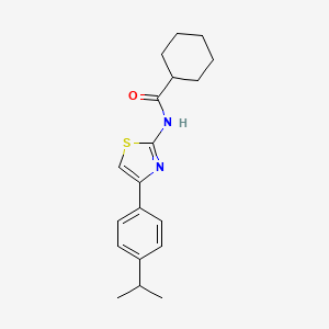 molecular formula C19H24N2OS B8279129 Cyclohexanecarboxylic acid [4-(4-isopropyl-phenyl)-thiazol-2-yl]-amide 