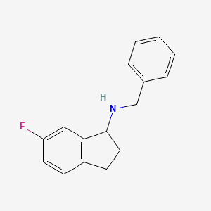 molecular formula C16H16FN B8279204 Benzyl-(6-fluoroindan-1-yl)-amine 