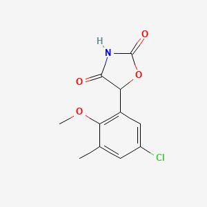 molecular formula C11H10ClNO4 B8279360 5-(5-Chloro-2-methoxy-3-methylphenyl)-oxazolidine-2,4-dione 