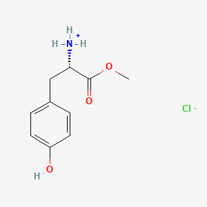 molecular formula C10H14ClNO3 B8279545 [(2S)-3-(4-Hydroxyphenyl)-1-methoxy-1-oxopropan-2-yl]azanium;chloride 