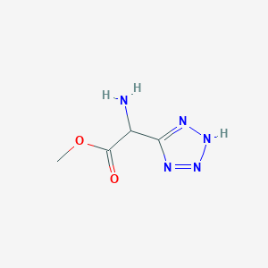 molecular formula C4H7N5O2 B8279624 methyl 2-amino-2-(1H-tetrazol-5-yl)acetate 