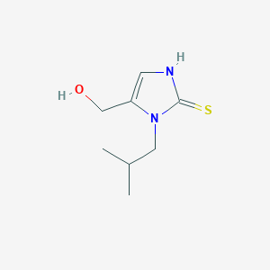 molecular formula C8H14N2OS B8279679 5-Hydroxymethyl-1-isobutyl-2-mercaptoimidazole 