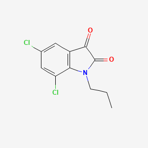 molecular formula C11H9Cl2NO2 B8279912 5,7-Dichloro-1-propylindoline-2,3-dione 
