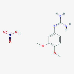 molecular formula C9H14N4O5 B8279920 N-(3,4-dimethoxyphenyl)guanidine nitrate 
