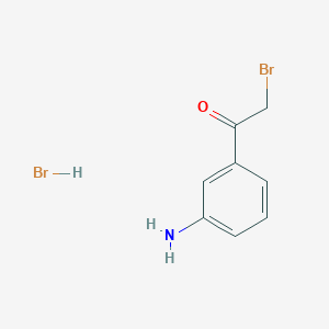 molecular formula C8H9Br2NO B8279927 3 inverted exclamation mark -Amino-2-bromoacetophenone Hydrobromide 
