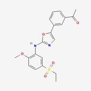 1-[3-(2-{[5-(Ethylsulfonyl)-2-methoxyphenyl]amino}-1,3-oxazol-5-yl)phenyl]ethanone