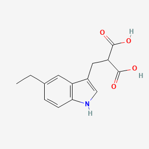 molecular formula C14H15NO4 B8280028 2-(5-Ethyl-1H-indol-3-ylmethyl)-malonic acid 