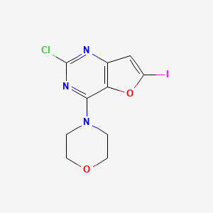 molecular formula C10H9ClIN3O2 B8280043 2-Chloro-6-iodo-4-morpholinofuro[3,2-d]pyrimidine 
