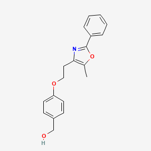 molecular formula C19H19NO3 B8280119 4-[2-(5-Methyl-2-phenyl-4-oxazolyl)ethoxy]benzyl alcohol 