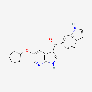 molecular formula C21H19N3O2 B8280124 (5-Cyclopentyloxy-1H-pyrrolo[2,3-b]pyridin-3-yl)-(1H-indol-6-yl)-methanone 