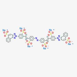 molecular formula C48H26N8Na6O18S6 B082802 2,2'-Azobis(2-Sulphonato-4,1-phenylene)vinylene(3-sulphonato-4,1-phenylene)bis2H-naphtho1,2-dtriazole-5-sulphonate (sodium salt) CAS No. 12222-60-5