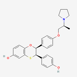 (2S,3R)-3-(4-Hydroxyphenyl)-2-(4-{[(2S)-2-pyrrolidin-1-ylpropyl]oxy}phenyl)-2,3-dihydro-1,4-benzoxathiin-6-OL