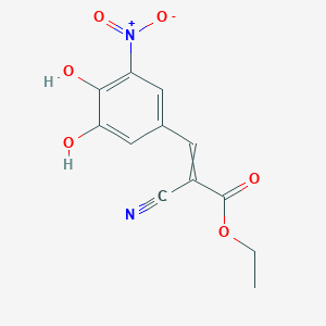 molecular formula C12H10N2O6 B8280672 Ethyl 2-cyano-3-(3,4-dihydroxy-5-nitrophenyl)acrylate 