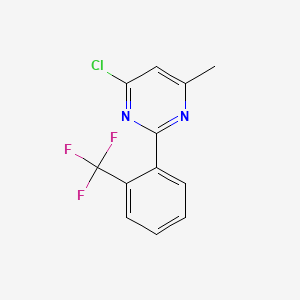 molecular formula C12H8ClF3N2 B8280686 4-Chloro-6-methyl-2-(2-trifluoromethyl-phenyl)-pyrimidine CAS No. 404827-82-3