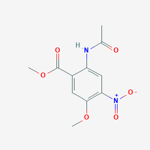 molecular formula C11H12N2O6 B8280747 Methyl 2-acetamido-5-methoxy-4-nitrobenzoate 